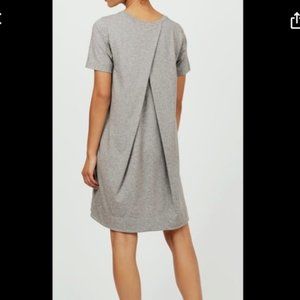 Cuyana Grey Pleat Back Dress XS